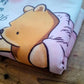 Personalised Pooh Bear Baby Blanket, Birth Announcement New Arrival Name Date toddler Keepsake,