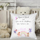 Magical Fairy Princess Rainbow theme Personalised Nursery Pocket Cushion