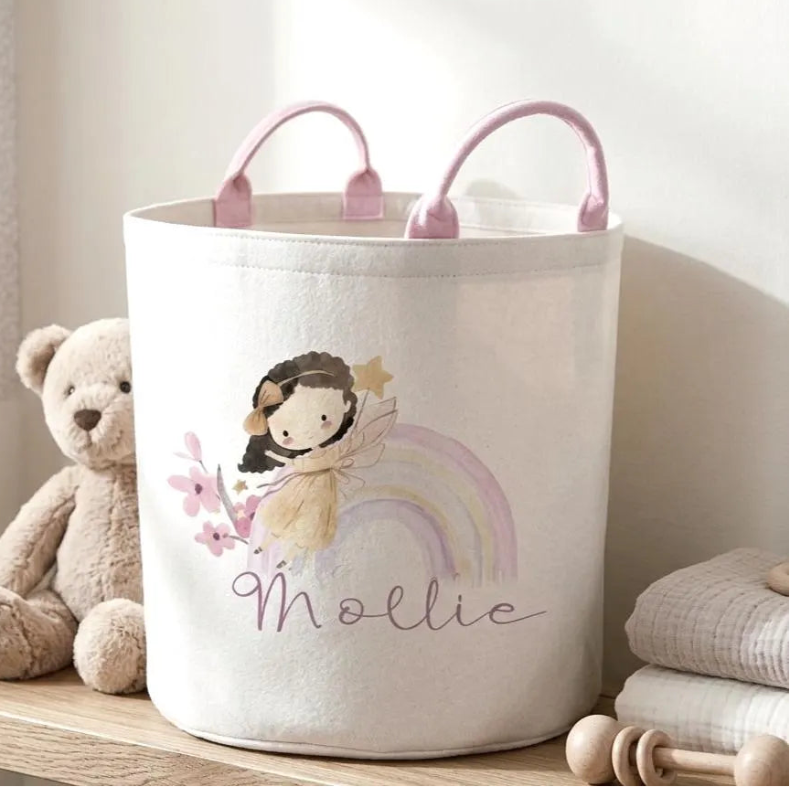 personalised floral fairy tube basket
