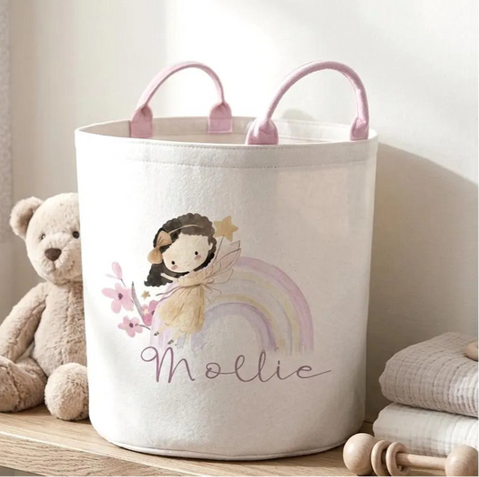 personalised floral fairy tube basket