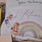 Magical Fairy Princess Rainbow theme Personalised Nursery Pocket Cushion