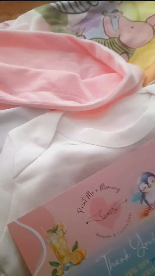 Pooh bear Piglet Rainbow Personalised nursery set with blanket : Blanket, Bib, Sleepsuit gift