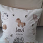 Personalised Farm Animals Design  Soft Nursery Cushion