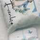 Blue Bunny Floral Letter - Personalised Duvet Cover Set