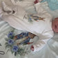 Personalised Floral Blue Rabbit Baby Blanket Romper Set