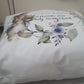 Blue Floral Bunny Design Christening Gift Cushion