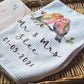 Personalised Bird Watercolour Tea Towel | Custom Wedding & Anniversary Gift