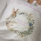 Wildflower Bunny Design Personalised Christening Gift Cushion