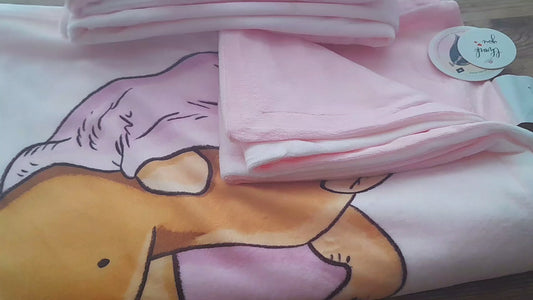 Personalised Pooh Bear Baby Blanket, Birth Announcement New Arrival Name Date toddler Keepsake,