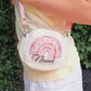 Personalised Rainbow Watercolour  Round Crossbody Bag - Custom Youth Travel Case - Whimsical Gift for teen girl