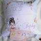 Personalised Pink Magical Ballerina Design Nursery Pocket Cushion