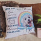 Your Own Photo Personalised Dog Cushion Gift With Rainbow Design
