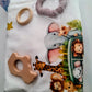Personalised Safari Theme Milestone Baby Blanket Gift Set