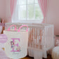 Personalised Fairy Print Letter Large Toy basket Gift Set With Cushion